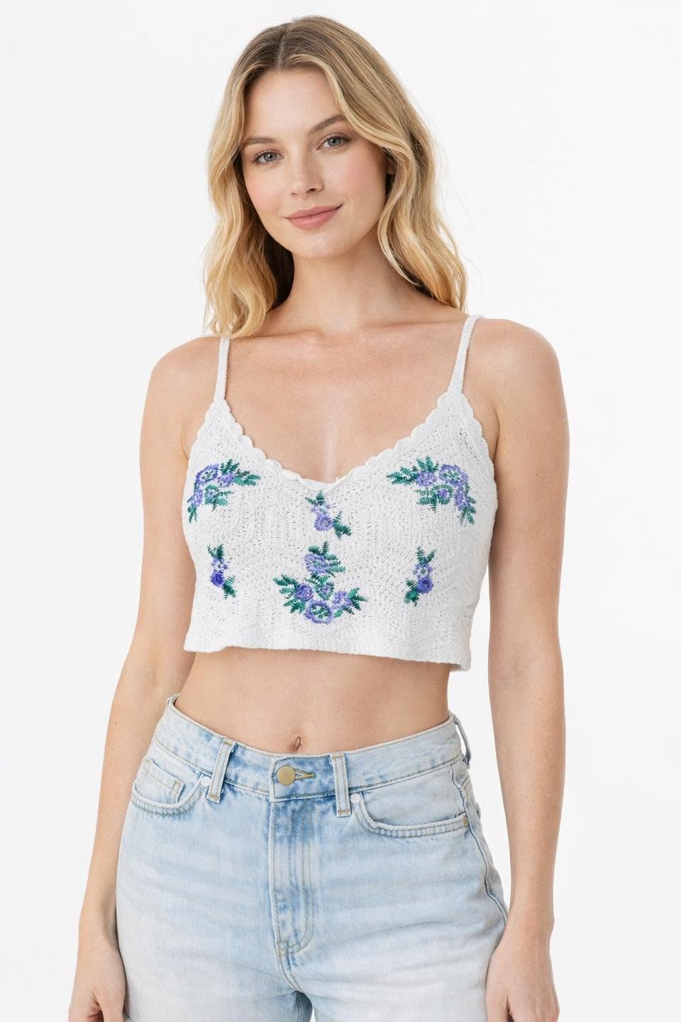 Crochet Singlet With Flowers