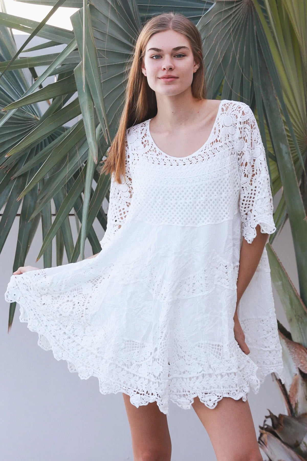 Floral Crochet Swing Top