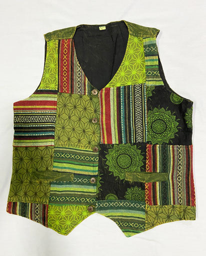 Patchwork Button Up Vest