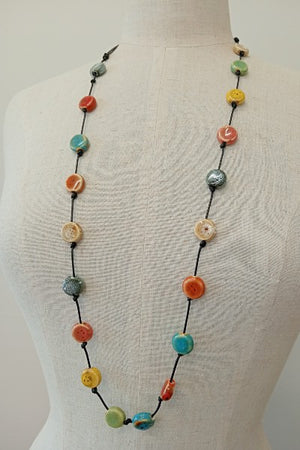 Ceramic Glazed Circles Necklac