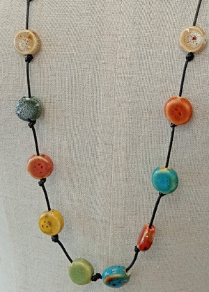 Ceramic Glazed Circles Necklac