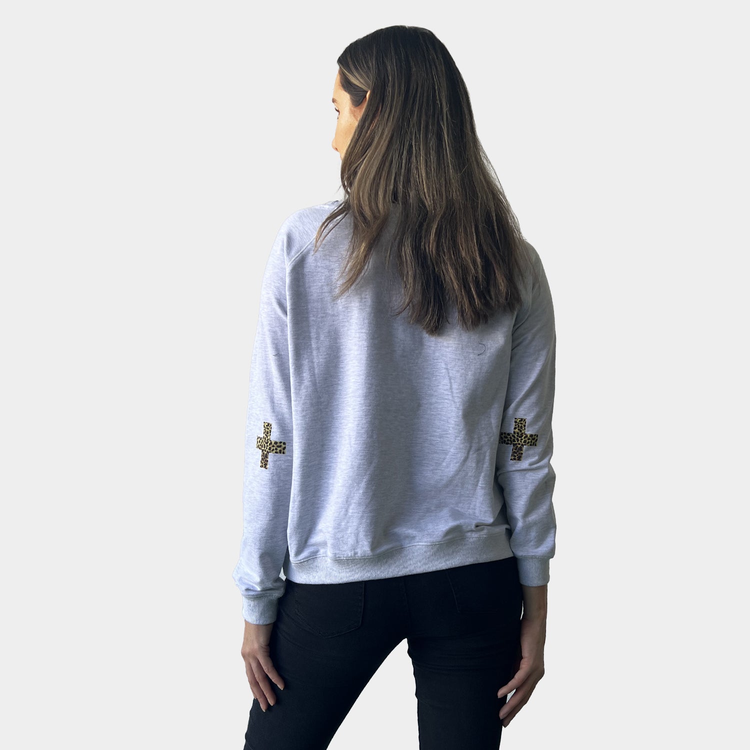 Leopard and Cross Print Jumper