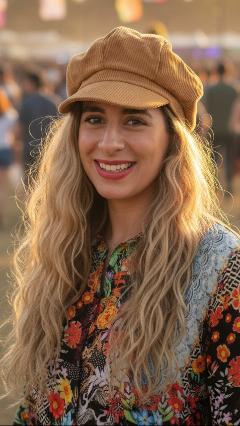 #Cotton Corduroy Newsboy Cap