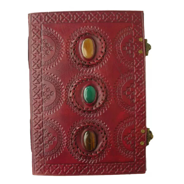 Leather Journal With Stones & Clasp 18cm x 25cm