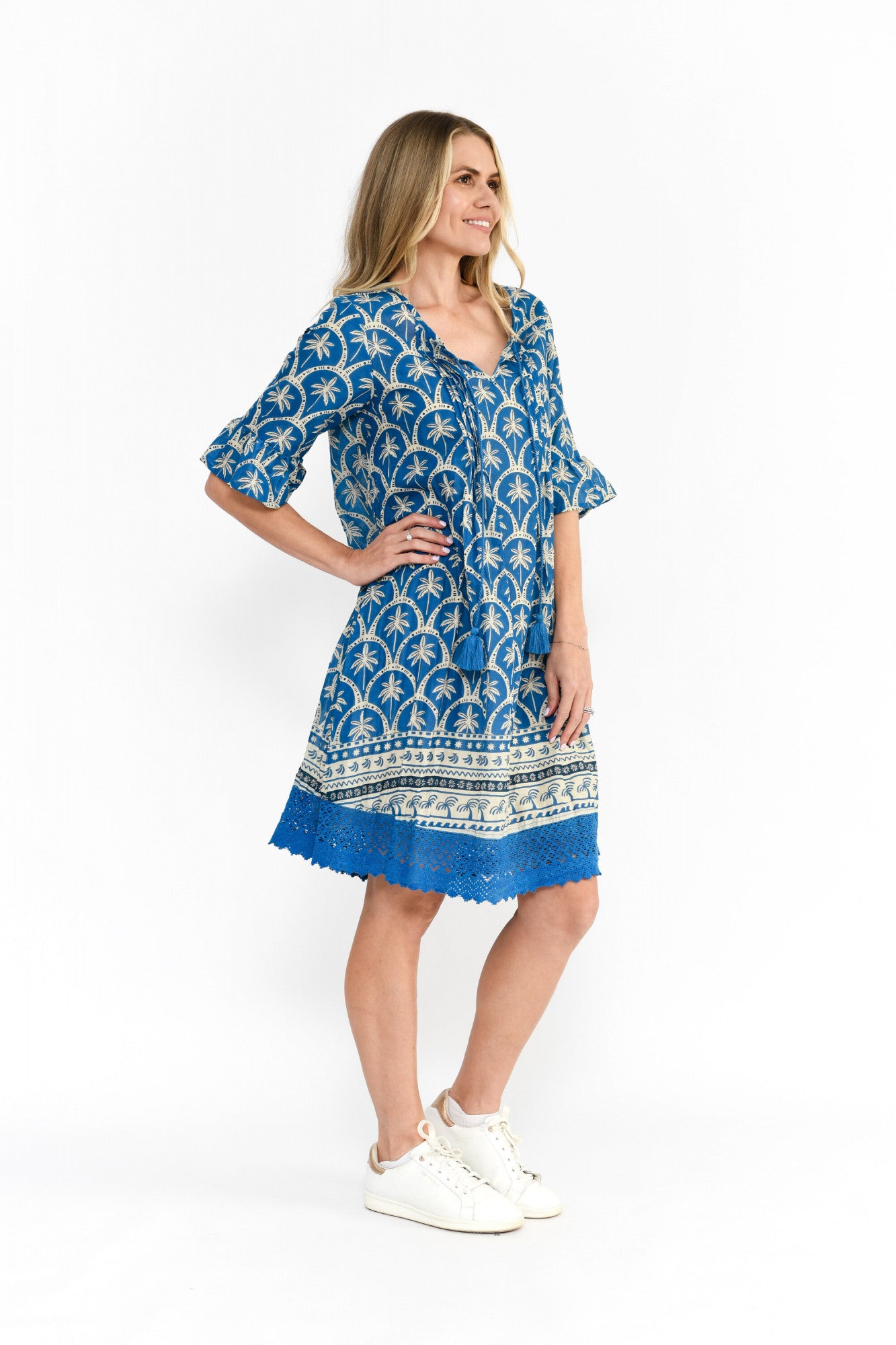 Hannah Tunic Mini Dress - Palm Trees