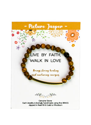 Inspirational Bar Bracelet With Stones