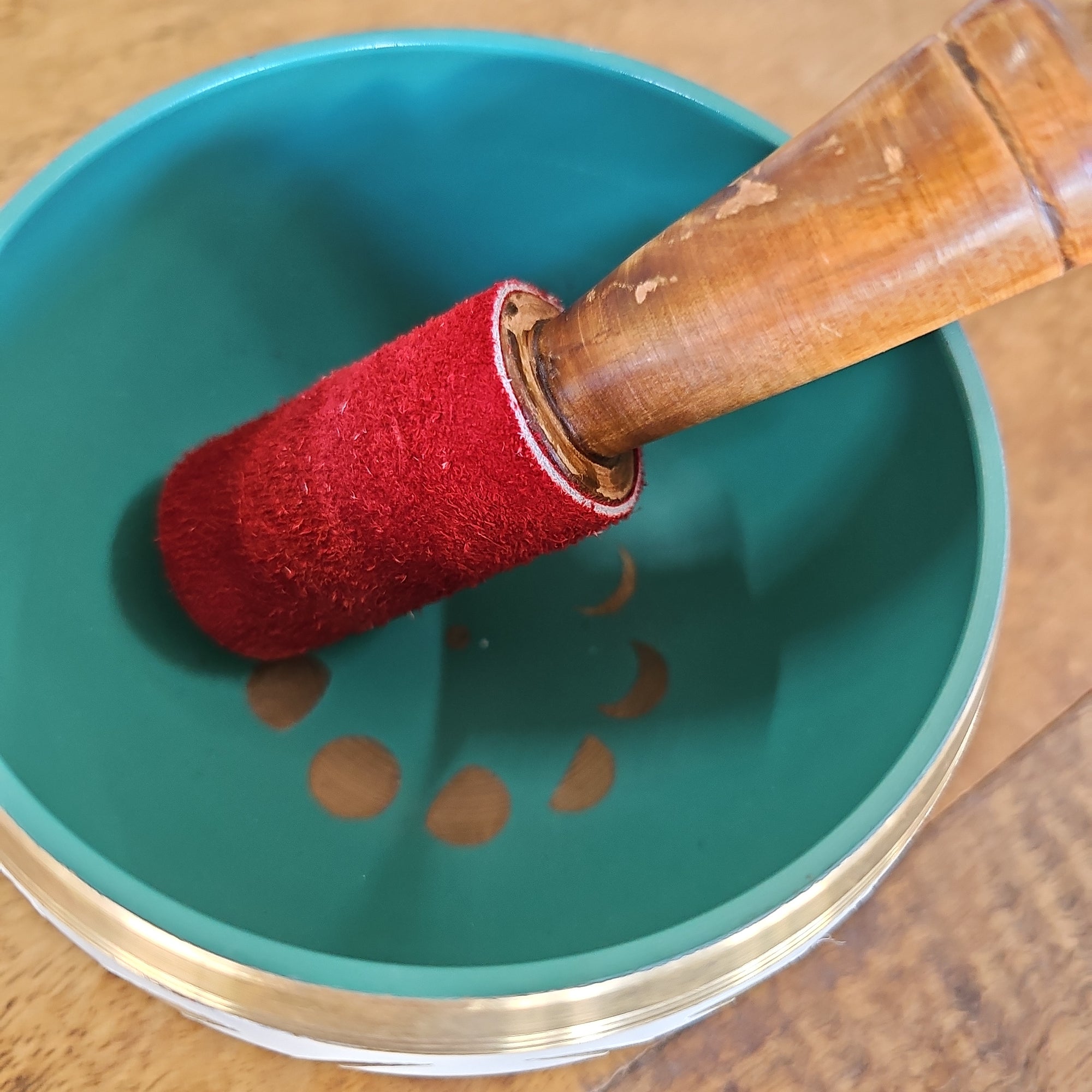 MOON PHASE BRASS SINGING BOWL