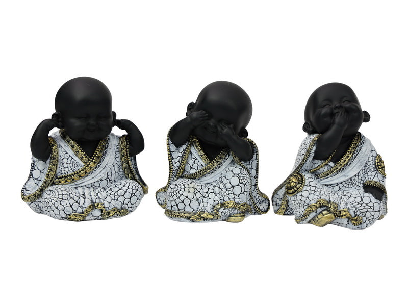 11cm Set Of 3 Buddha Monks