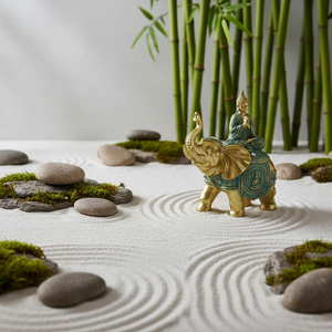 15cm Rulai Buddha On Elephant