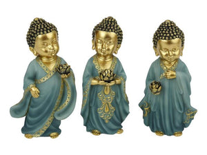17cm Standing Ruai Buddha With Lotus Flower