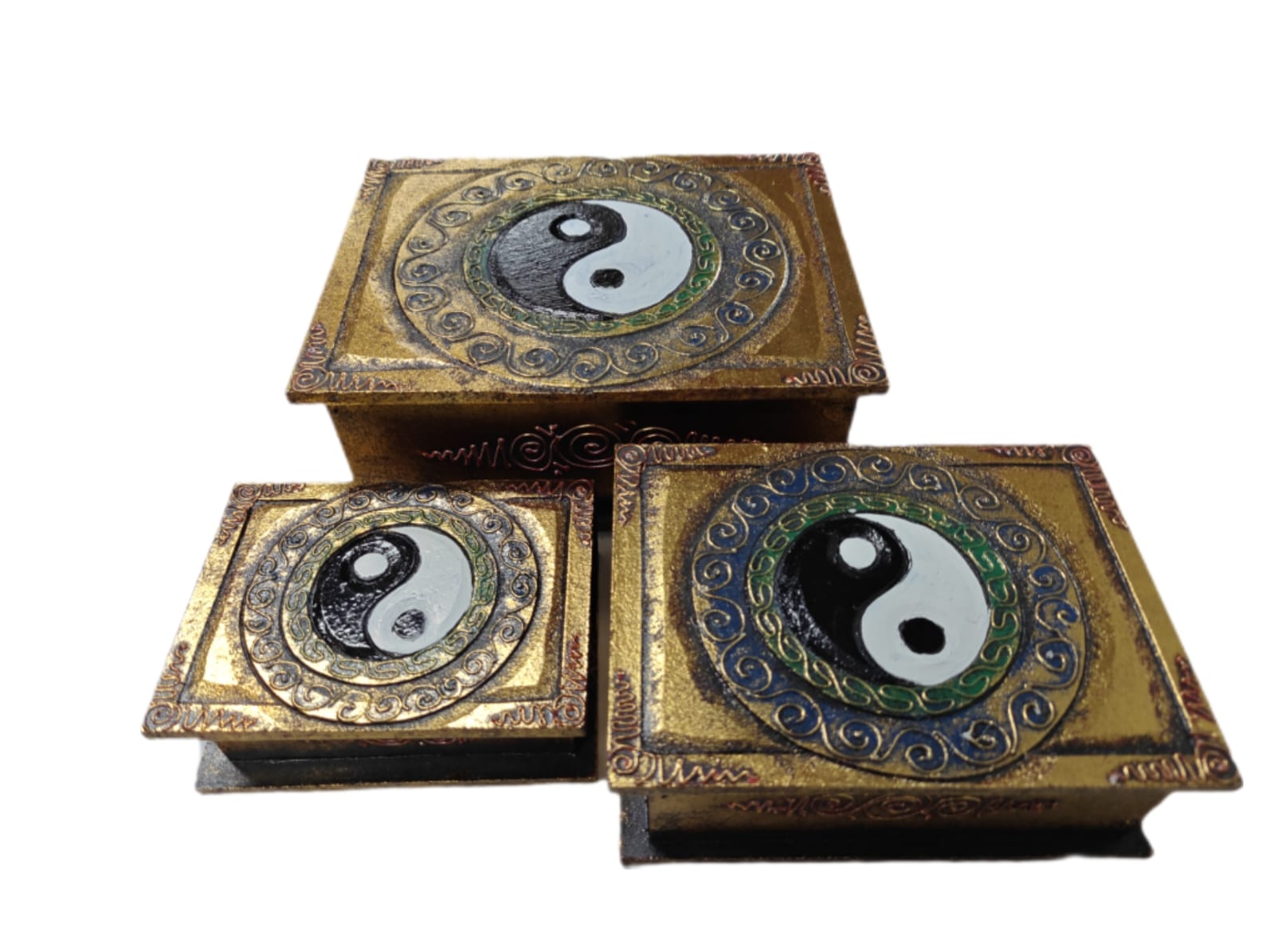 Carved Wooden Box - Yin Yang