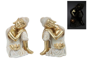 24cm Sitting Buddha With Lotus Tealight Hold