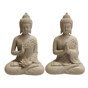 Sitting Buddha with Floral Design