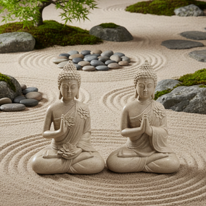 Sitting Buddha with Floral Design
