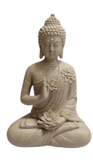 Sitting Buddha with Floral Design