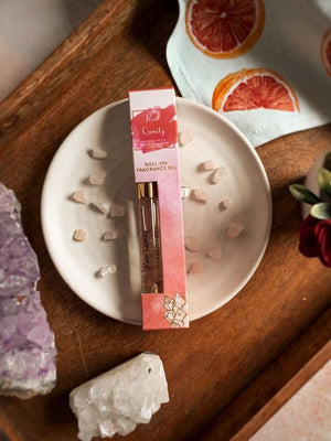 Roll On Fragrant Oil With Crystal Chips
