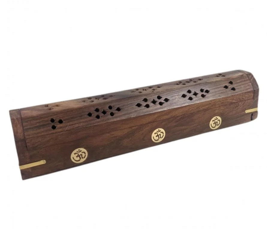 12'' Laying Brass Incence Box