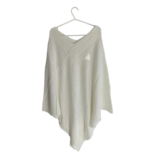 V-Neck Poncho With Sequins