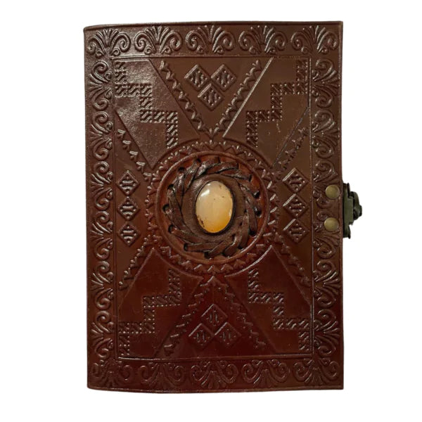 Leather Journal With 1 Stone 13cm x 18cm