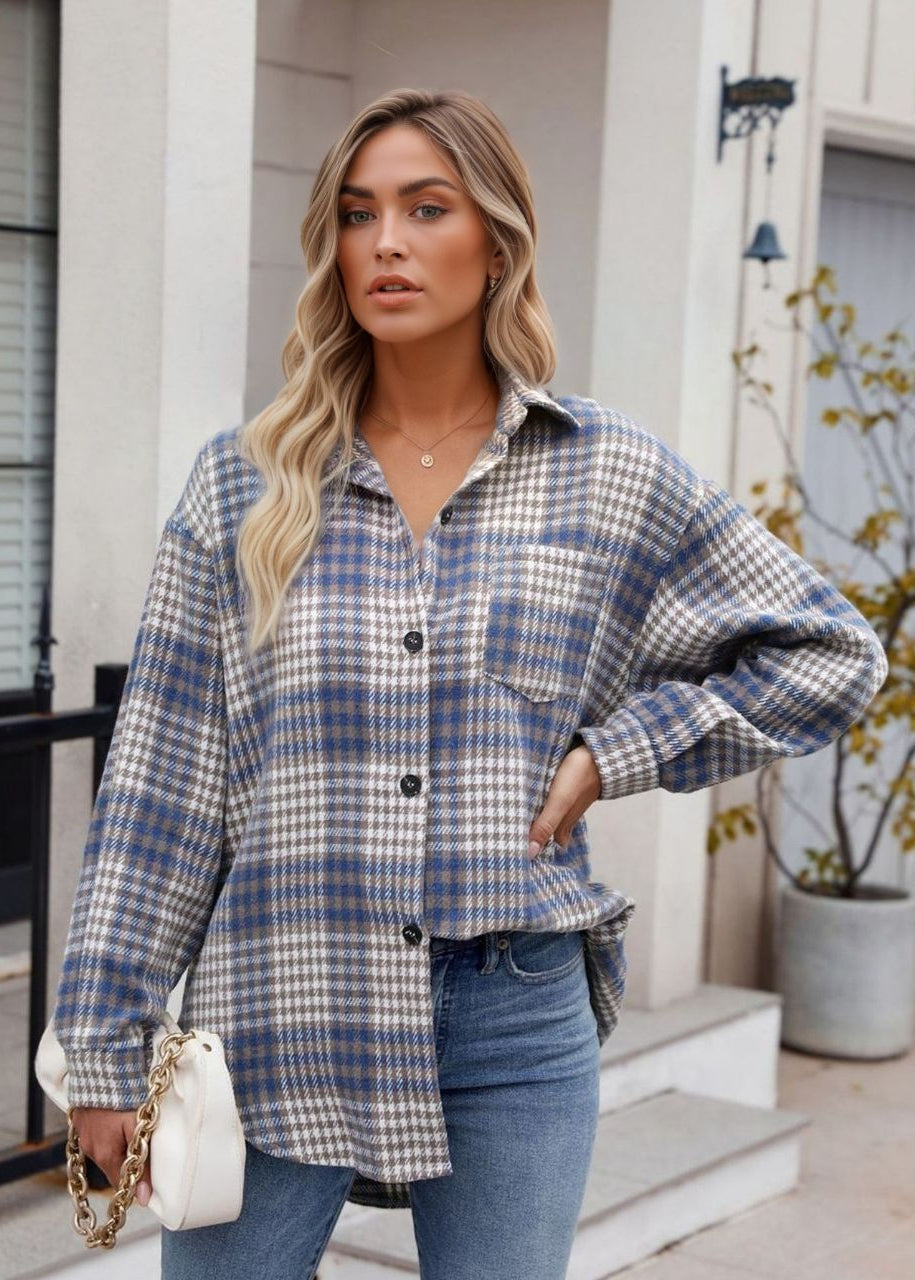 Cotton Flannel Button Up Shacket