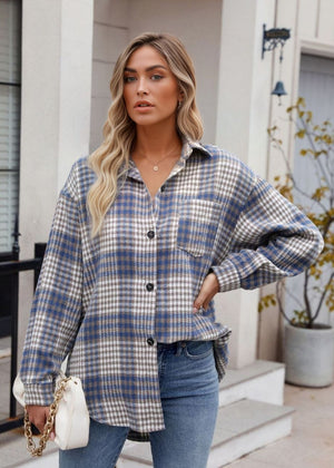 Cotton Flannel Button Up Shacket