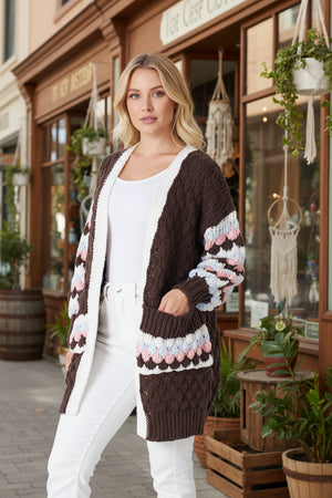 #Malaya Puff Knit Cardigan