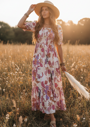 Hailey Shirred Maxi Dress
