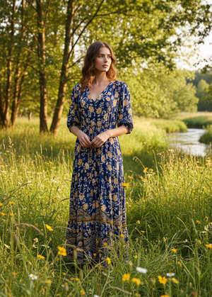 CLARA V NECK MAXI DRESS