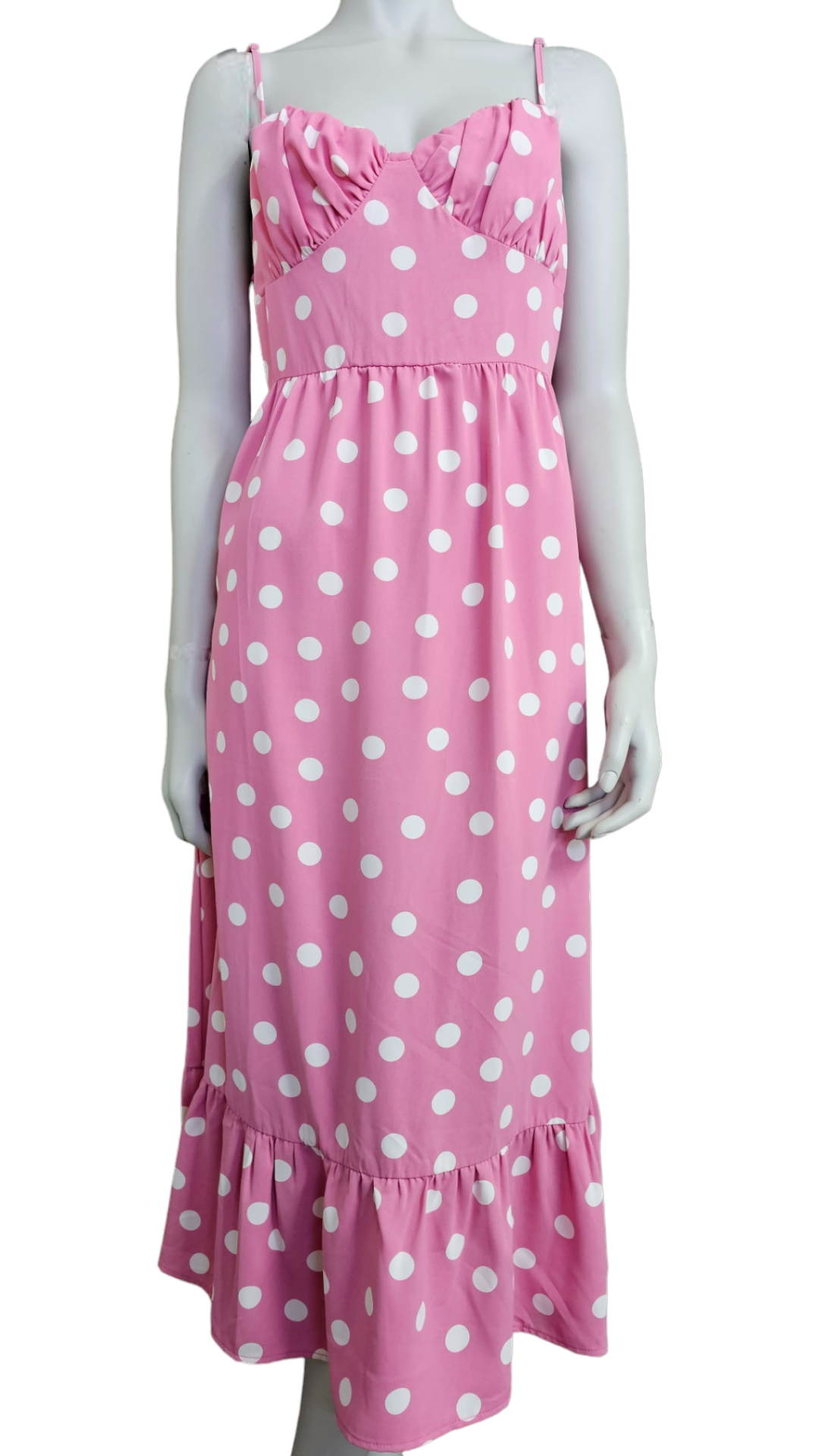 IDS ELLE POLKA DOT MIDI DRESS