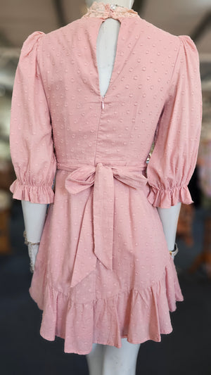 ROSE LACE HIGH COLLAR DRESS