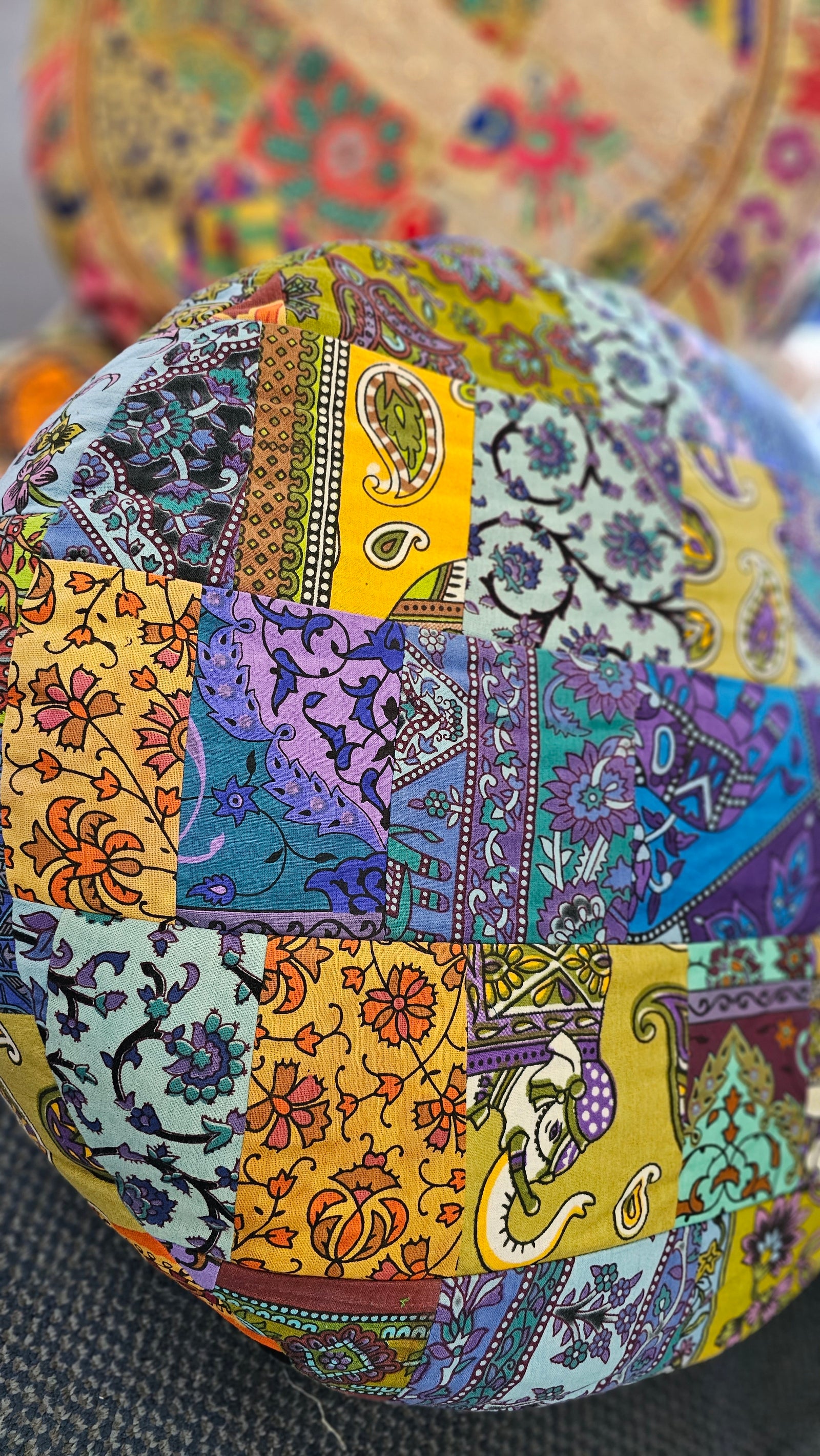 CUSHION 60CM PATCHWORK ROUND PATCHWORK