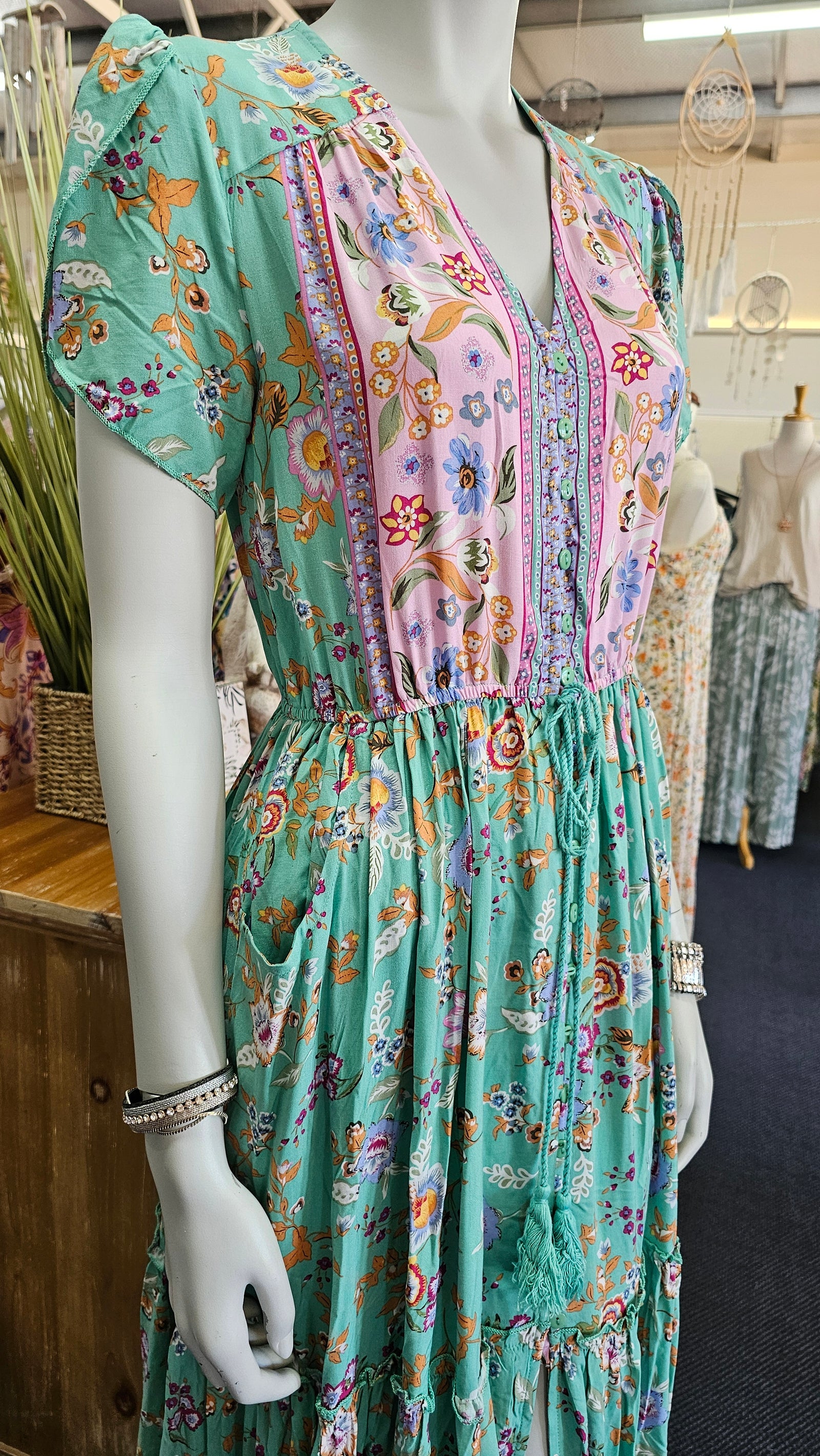 Andrea Cap Sleeve Maxi Dress