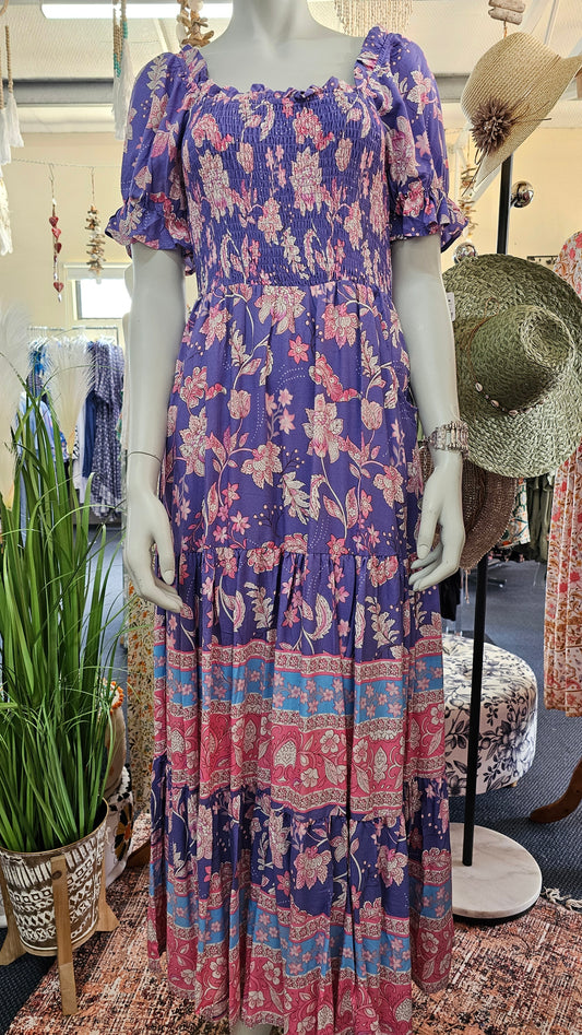 LILIBET SHIRRED MAXI DRESS