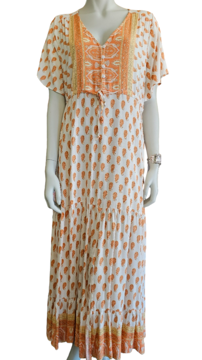 ADELE FRILLED SLEEVE MAXI DRESS