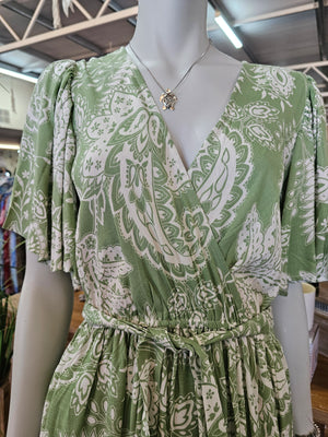ALIANNA MIDI DRESS W/SLEEVE TIE