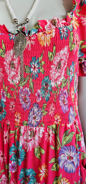 ADALEE SHIRRED WAIST MAXI DRESS