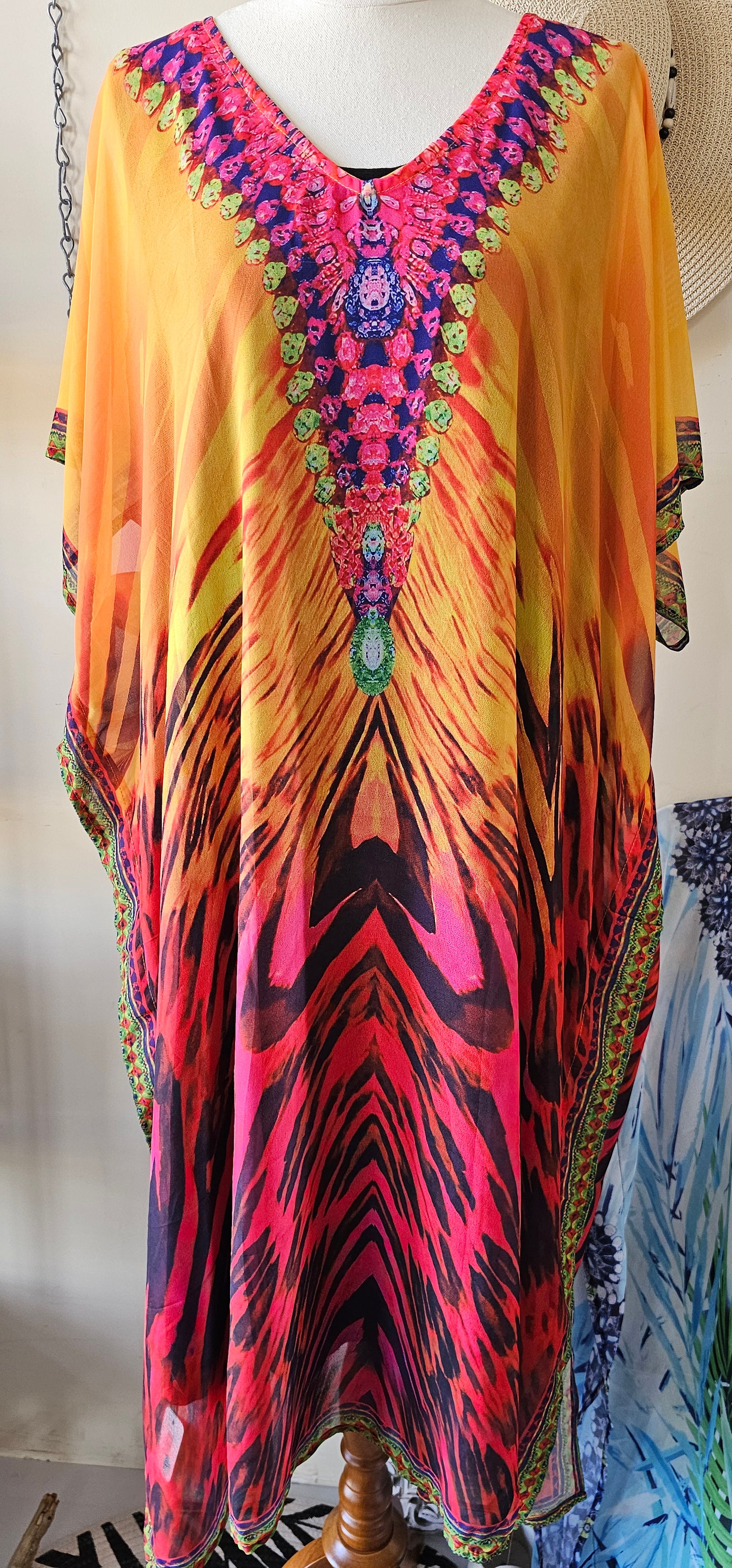 PRINTED CHIFFON KAFTAN LONG LENGTH