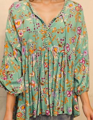 🌟SALE - Andrea Babydoll 3/4 Sleeve Top