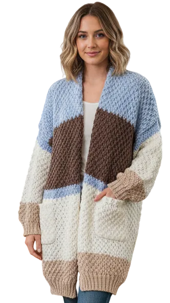 #Olwen Puff Knit Long Cardigan