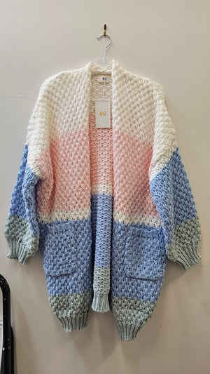#Olwen Puff Knit Long Cardigan