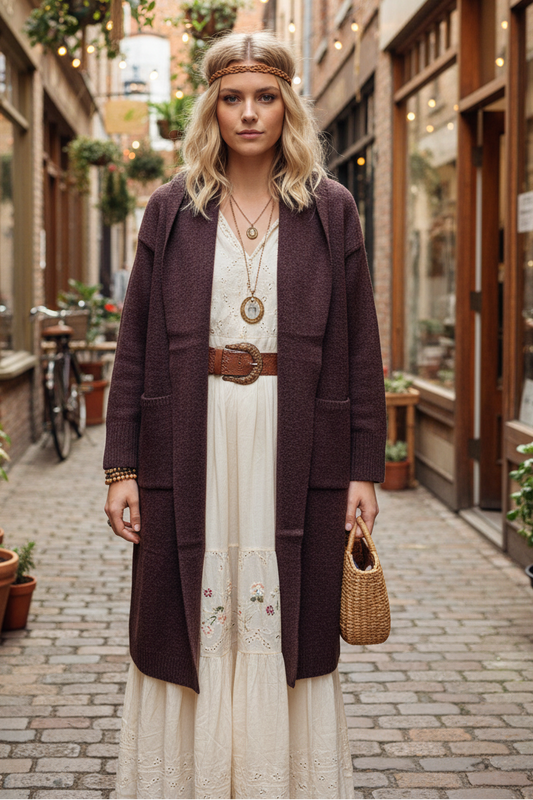 #Clarinda Long Knit Jacket