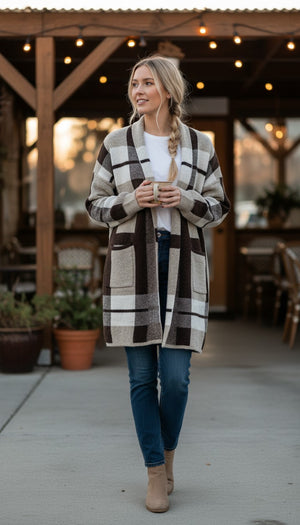 #Honorata Checked Knit Jacket