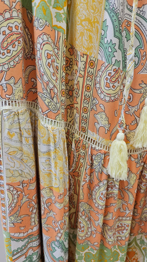 #Summer Paisley Print Maxi Skirt