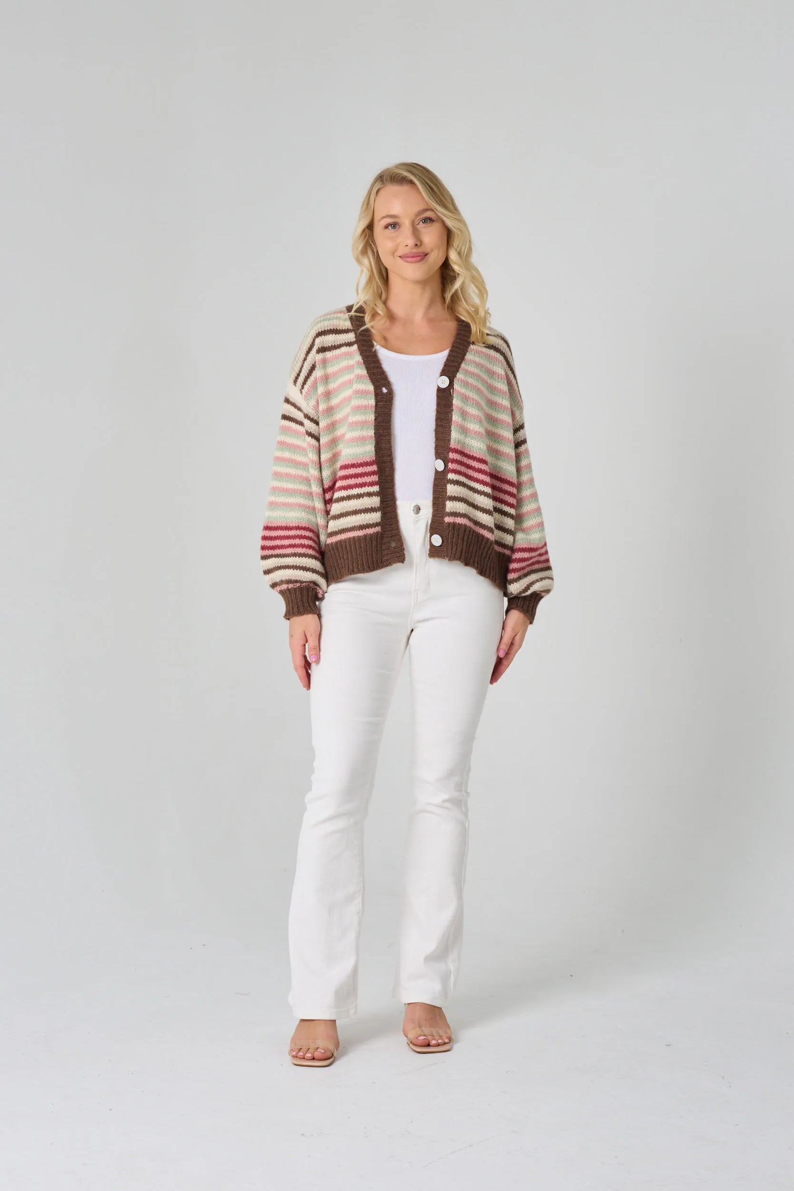 #Katalina Striped Knit Cardigan