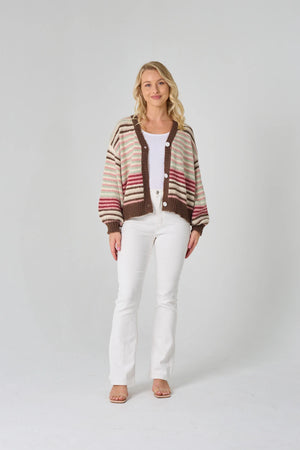 #Katalina Striped Knit Cardigan