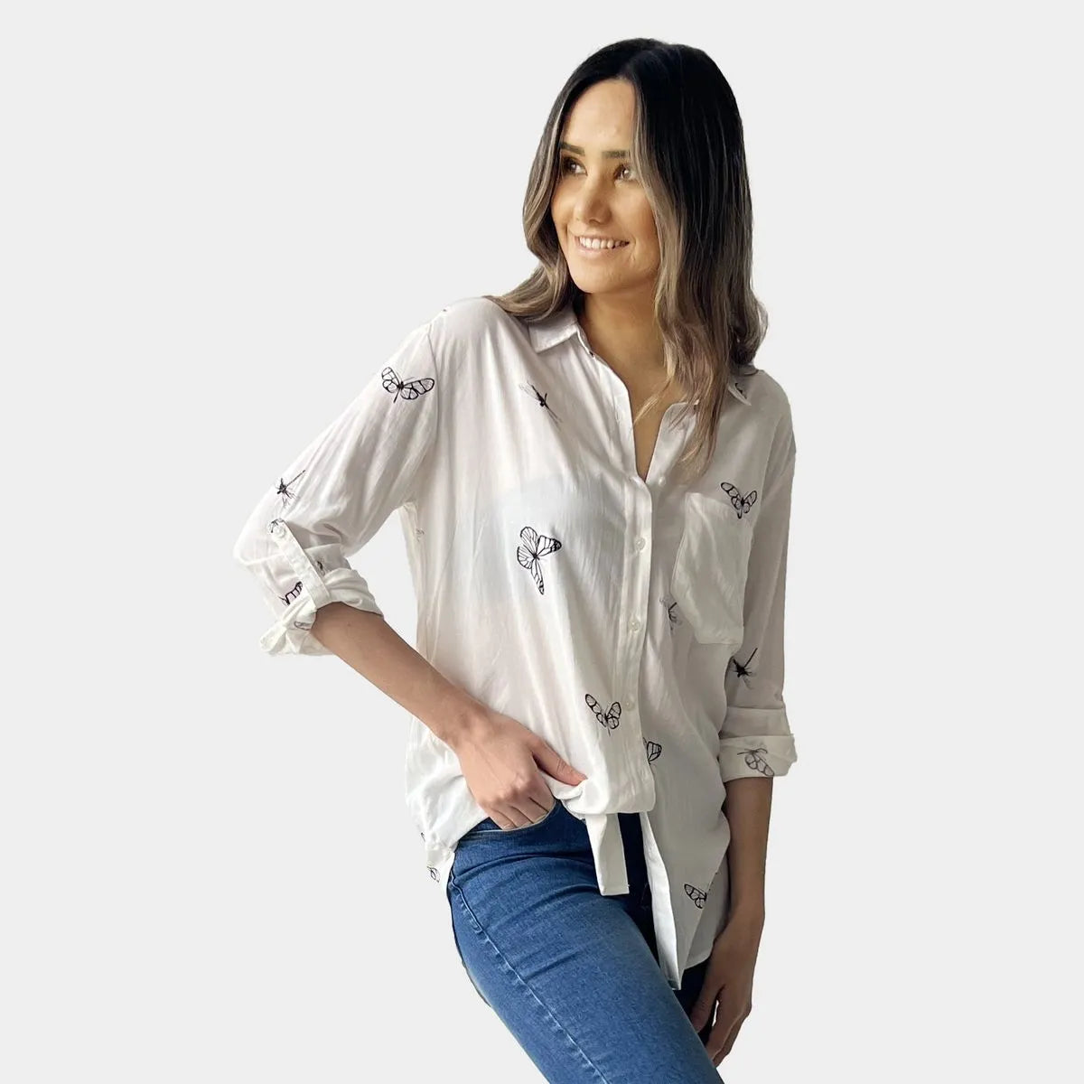 PRINT LINEN COTTON SHIRT