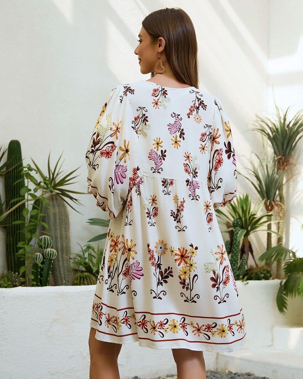 Puff Sleeve Floral Dress