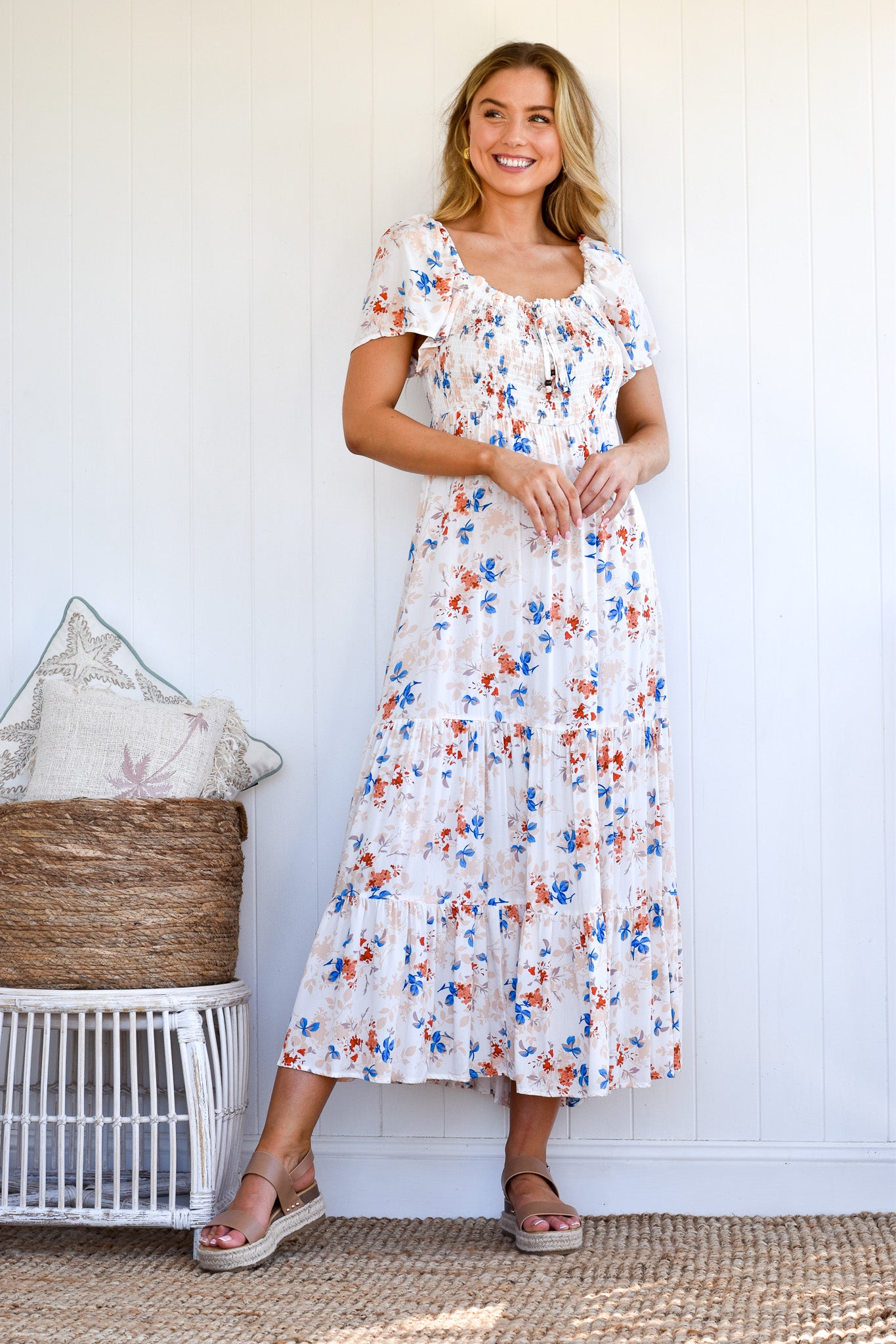 RAMANA SHIRRED BODICE MAXI DRESS