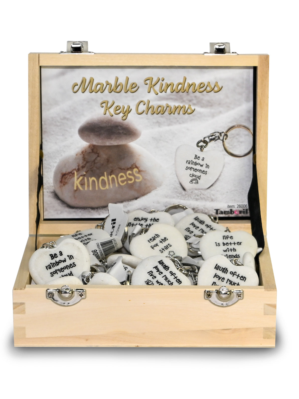 KINDNESS MARBLE KEY RINGS WHITE