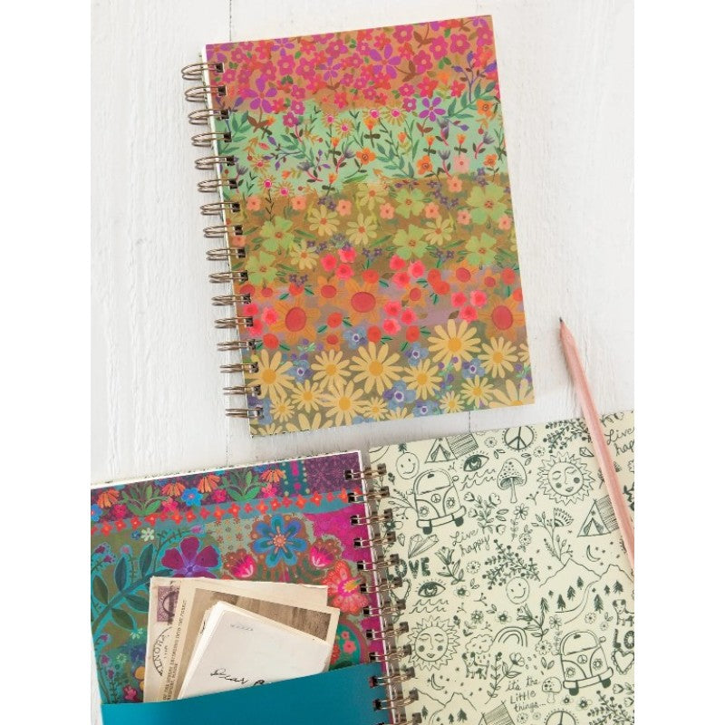 Spiral Notebook Wildflower Border